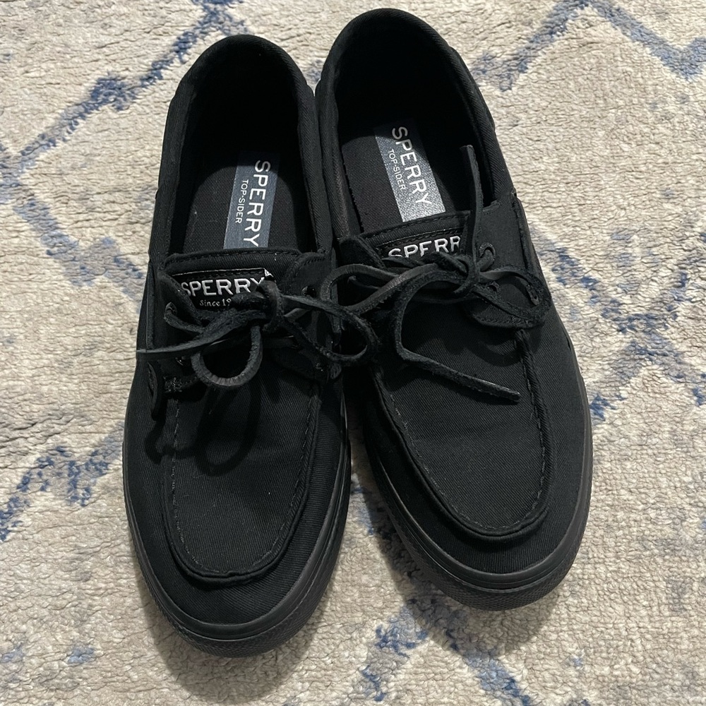 Sperry All Black Boat Shoes in Men’s 8 - Picture 5 of 7